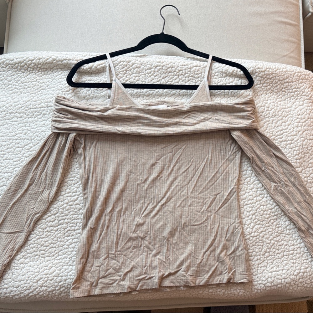 Jonathan Simkhai Cream Ribbed Top